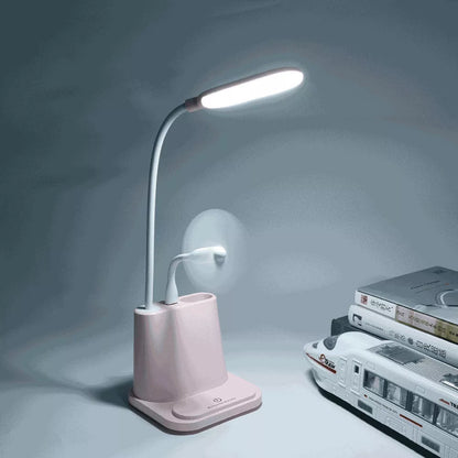 LED Rechargeable USB Desk Lamp with Phone Stand in white and pink options