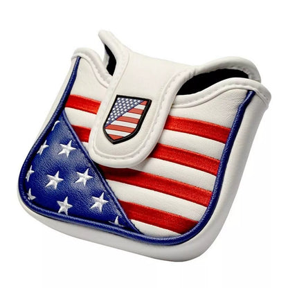 USA flag pattern golf putter cover made of durable PU synthetic leather
