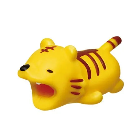 Silicone animal-shaped cable protector for Apple iPhone lightning charging cable.