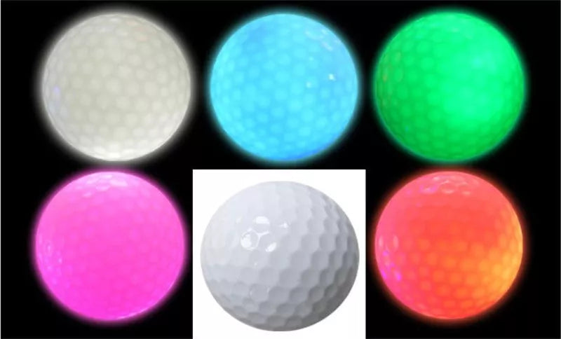 Glow Ball for night golf with strobe effect and color-changing features