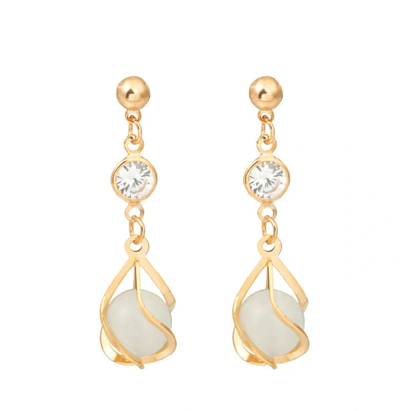 Crystal opal earrings with water drop design in various colors