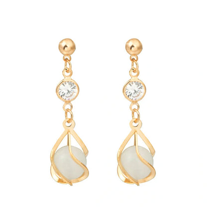 Crystal opal earrings with water drop design in various colors