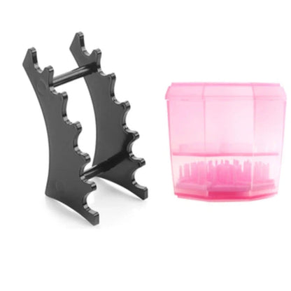 14-hole makeup brush holder in various colors for organized brush storage and drying