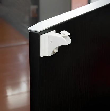 White ABS child safety magnetic locks with normally open switch, 3.8cm size with magnetic key