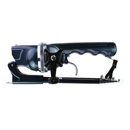 Foldable fishing rod black set, 26.5cm shrunk, 134cm extended, epoxy resin, built-in reel 3.6:1, 80m line