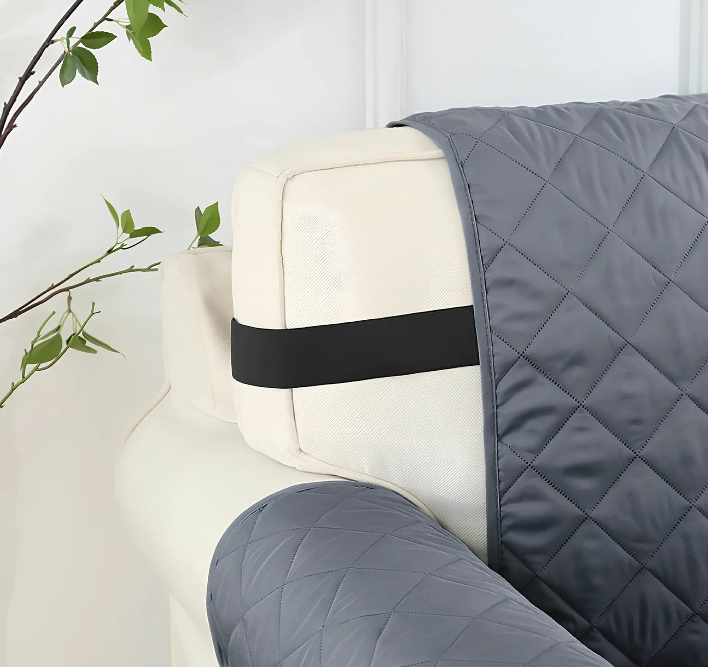 Lake blue pet waterproof compartment sofa cushion 190x228cm in polyester protecting against spills