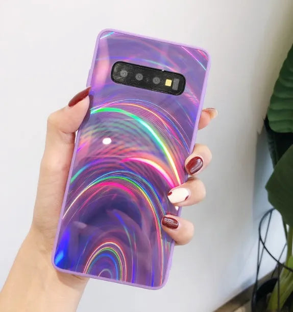 Marble-pattern shockproof silicone phone case for Samsung Galaxy models shown in multiple colours.