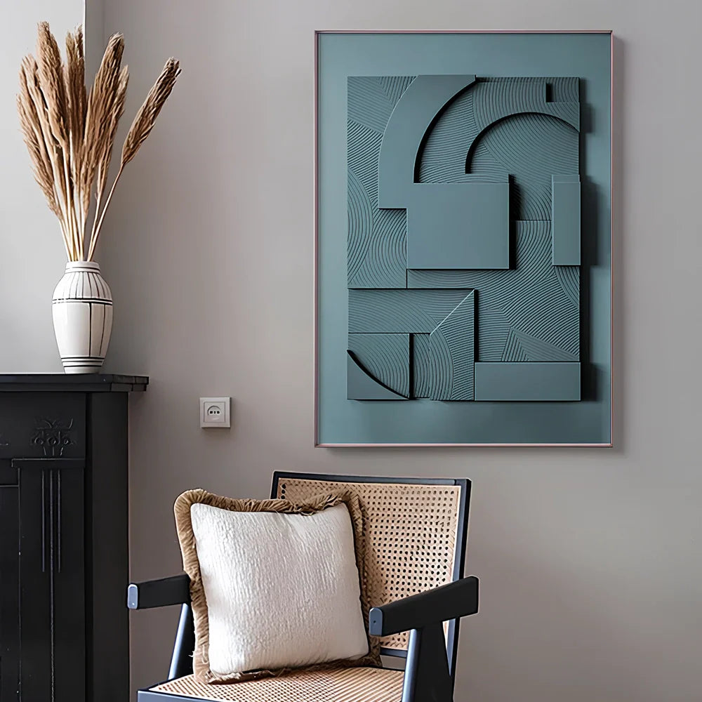 Frameless three-dimensional abstract geometric Morandi canvas hanging painting, sizes 10x15cm to 60x90cm, 59-138g weight