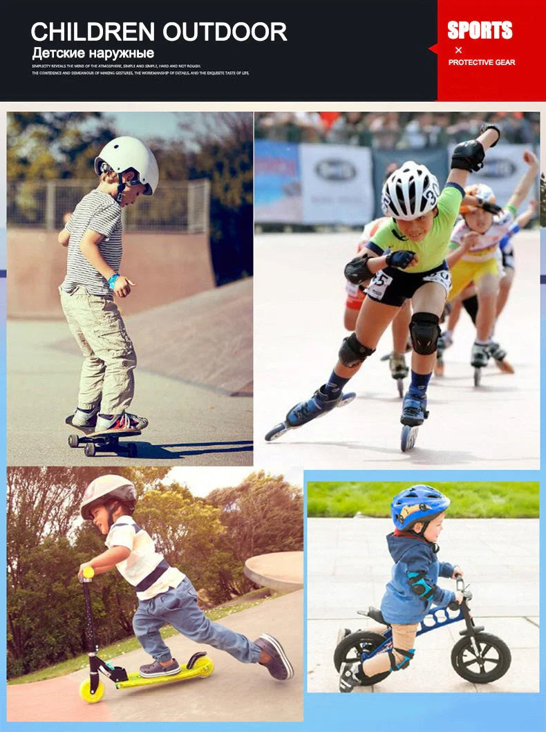 Bicycle helmet cover set with protective gear in multiple colors for extreme sports safety