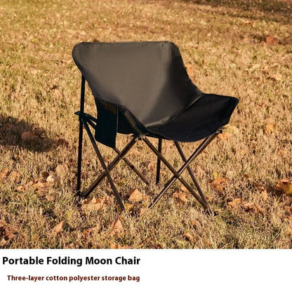 Portable folding camping chair with steel frame and Oxford fabric in outdoor setting