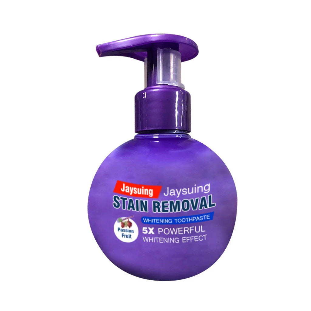 Whitening blueberry toothpaste in a variety of color and pack options, featuring baking soda and natural ingredients for a clean, fresh smile.