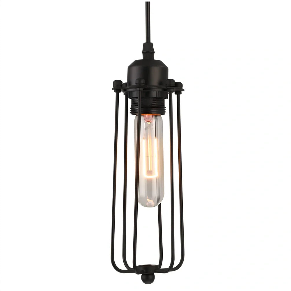 Black retro wrought iron chandelier with 140cm diameter cage design and E27 light fitting