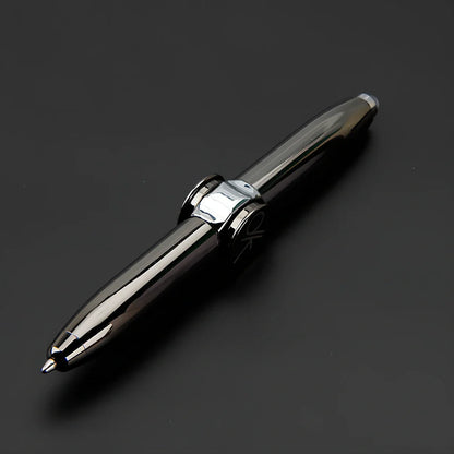 Multifunctional decompression gyro ballpoint pen showing 10.3cm length and spinning mechanism