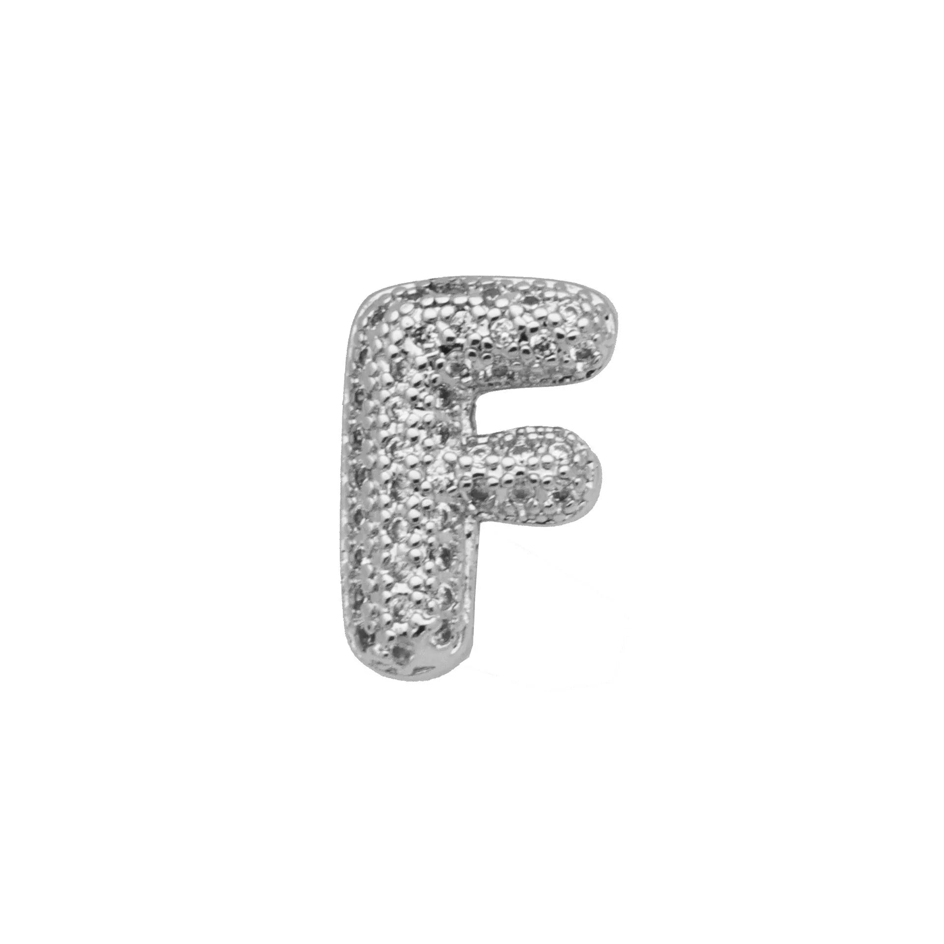 Retro style copper bracelet with English letter charm featuring micro inlaid zirconium stones in gold plating