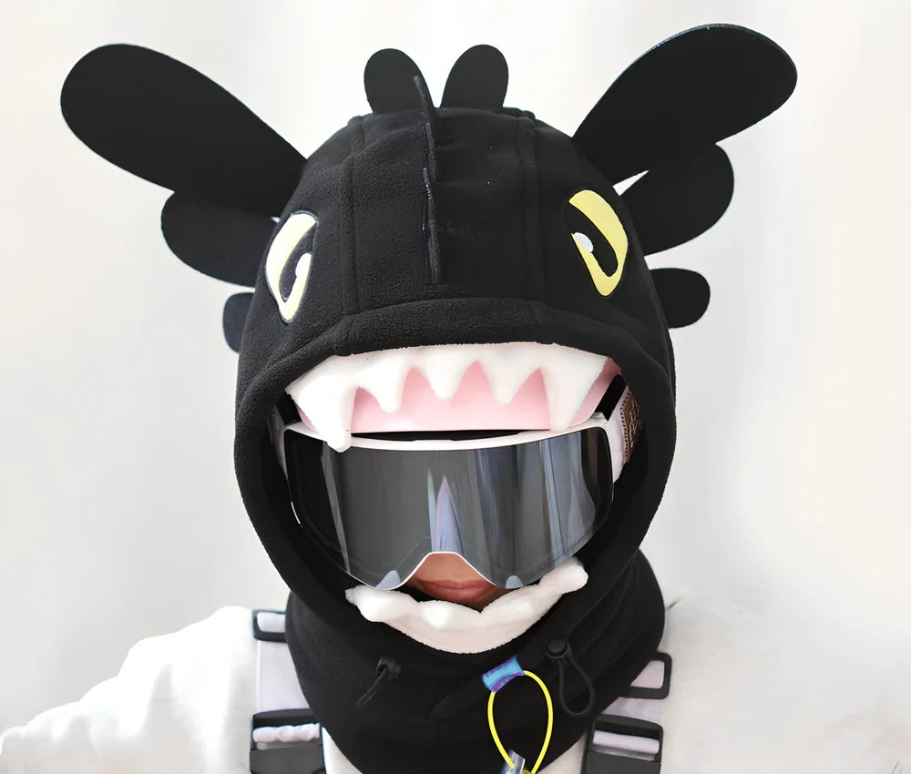 Brown Bear cartoon ski helmet head cover for winter sports protection with elastic band