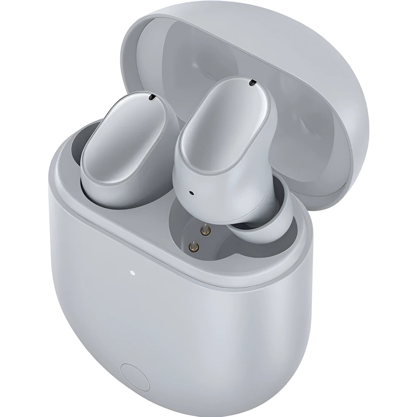Ice crystal grey wireless Bluetooth headset with in-ear design and single earpiece for hands-free calls
