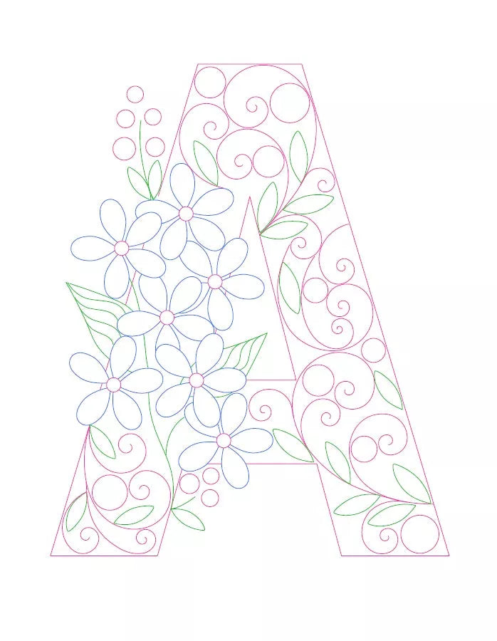 Paper Filigree Painting Kit - Letters for detailed art projects, includes A-Z templates