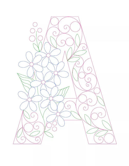 Paper Filigree Painting Kit - Letters for detailed art projects, includes A-Z templates