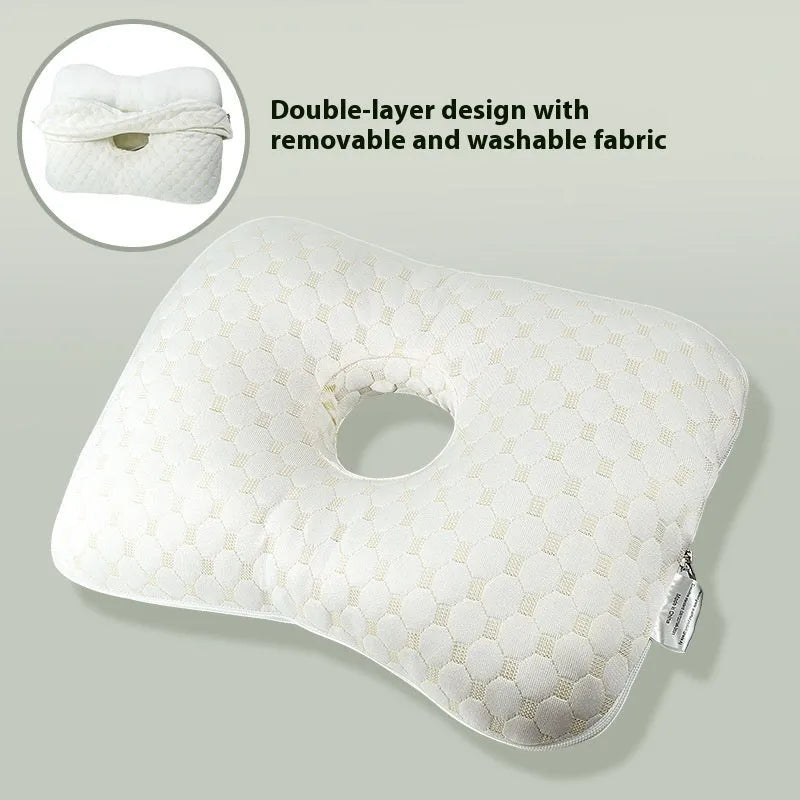Beauty salon single hole ear pillow in Boer Gray colour, measuring 39x28x6cm with polyester fibre filling