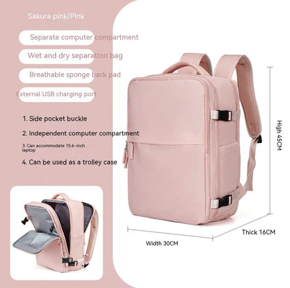 Large capacity waterproof mummy backpack in mint green colour with nylon material and 30-litre storage