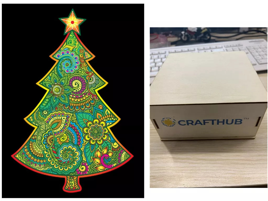 Animal Puzzle Craft Hub A3 Size Wooden Box for puzzle storage and organization