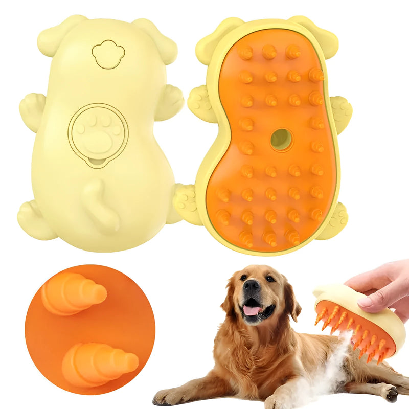Cat Steamy Brush 3-in-1 Spray Comb: Removes Tangled and Loose Hair with Steam Activation and Self-Cleaning Function for Cats and Dogs