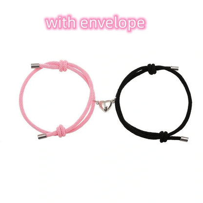 Adjustable nylon magnetic bracelet in various colors with a 3mm thick rope and magnetic closure