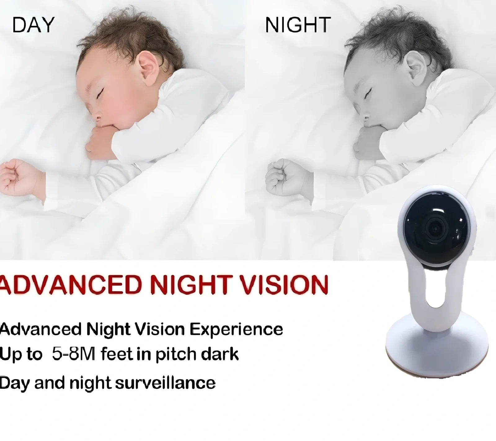 White HD 1080p smart home IP security camera with 3.6mm lens for indoor monitoring