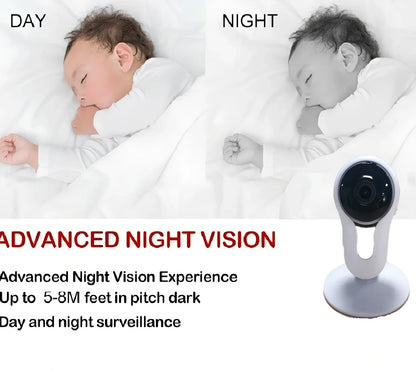 White HD 1080p smart home IP security camera with 3.6mm lens for indoor monitoring