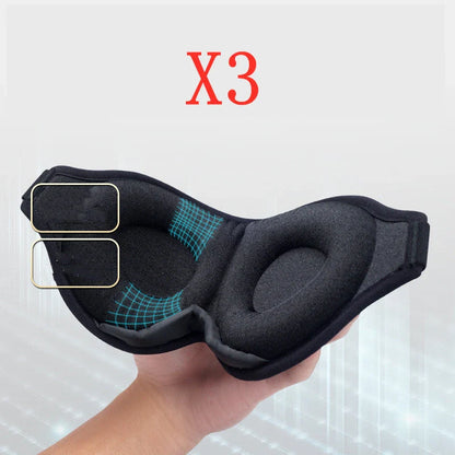 3D No Nose Wing Eye Mask in black with memory foam interior for comfortable sleep