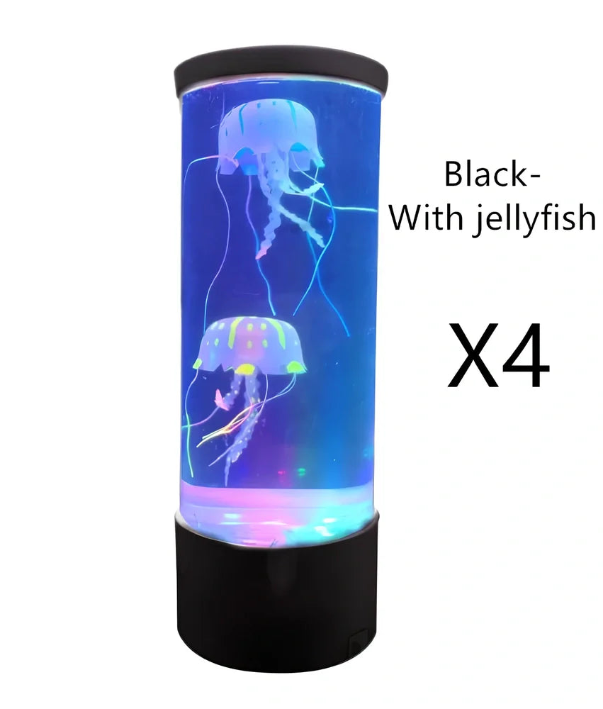 Black LED jellyfish aquarium lamp projecting 10m underwater scene from 1200mAh USB battery