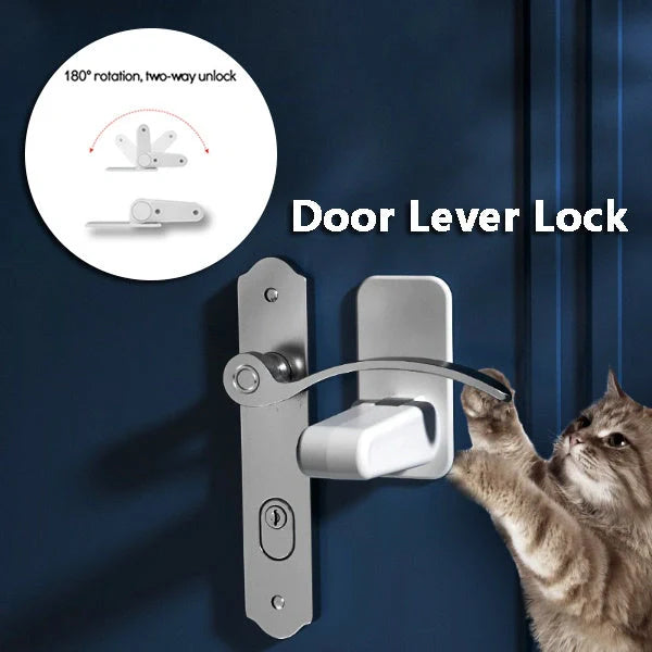 ABS child and pet safety door lever lock in Apple White