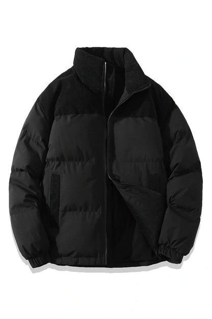 Stylish winter stand collar cotton padded jacket for men and women in various colors