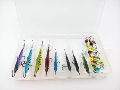 Ice fishing hook set with 26 mini lead hooks for winter fishing