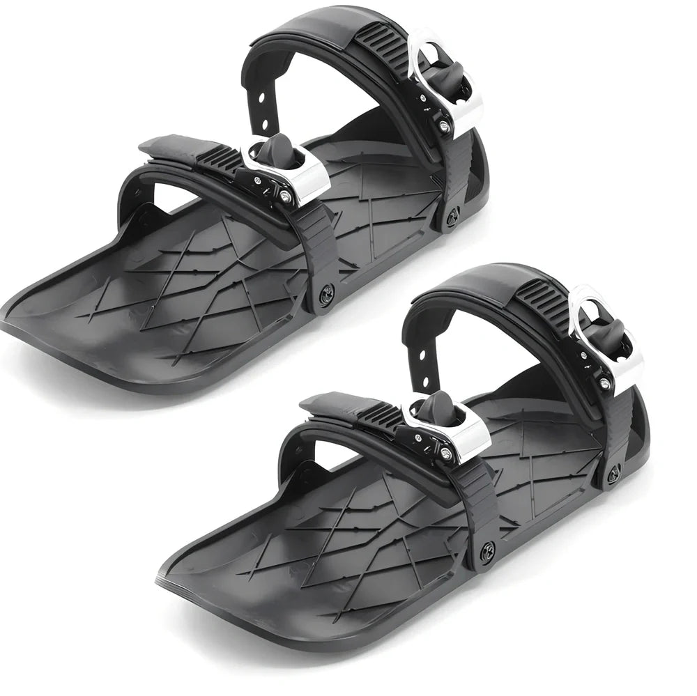 Black ultra-thin ski shoes with lace-up closure and 10cm upper height for snow sports