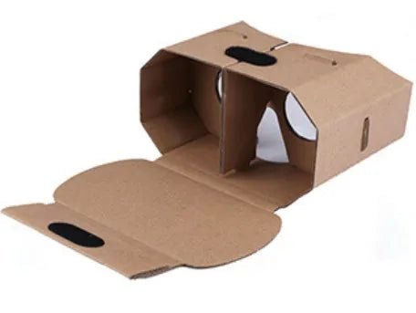 Virtual glasses: 3D carton VR glasses for mobile phones, corrugated paper construction, 153cm by 83cm size