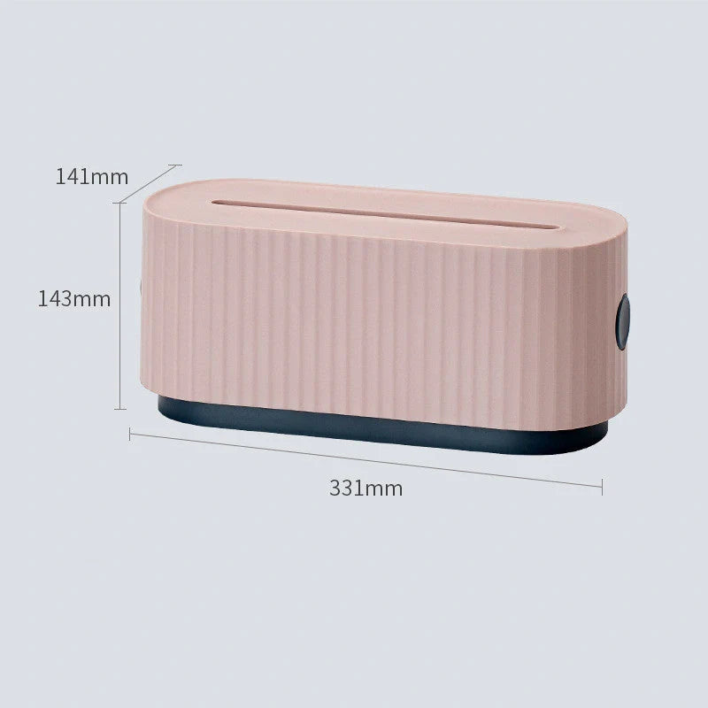 Cloud Power Storage Box in blue, organizing cables and power strips with dust protection