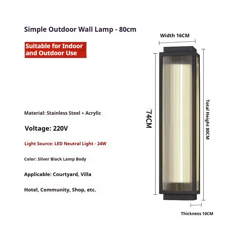 Stainless steel outdoor wall lamp for garden and courtyard lighting