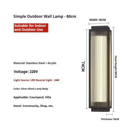 Stainless steel outdoor wall lamp for garden and courtyard lighting