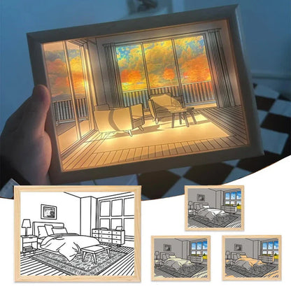 Illuminating Home Decor: Customizable LED Picture Light, featuring adjustable lighting modes and personalized ambiance for any room