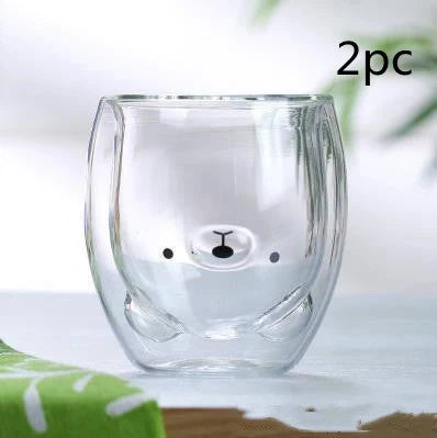Double layer panda skull wine cup with Christmas tree design inside