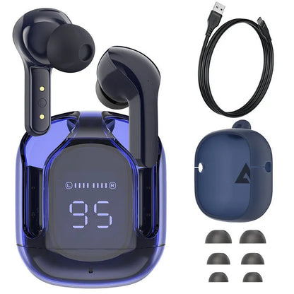 LED power digital display mini wireless Bluetooth headset in five colours with silicone case
