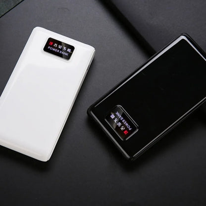 Black and white DIY 18650 battery power bank charging case kit for six cells