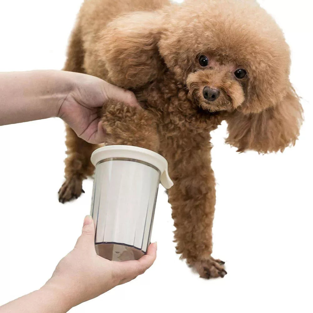 Portable Pet Foot Washer Cup with soft silicone bristles for small dogs