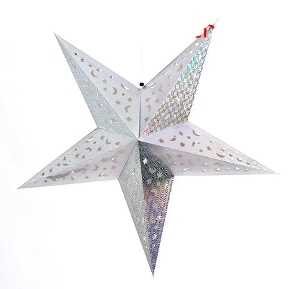Gold 60cm laser-cut Christmas star ornament from thickened cardboard, suitable for large festive venue displays
