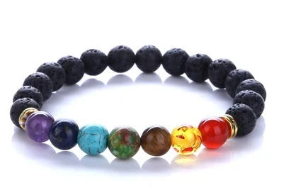 Natural Stone Colorful Bracelet with 8mm beads and 19cm inner circumference