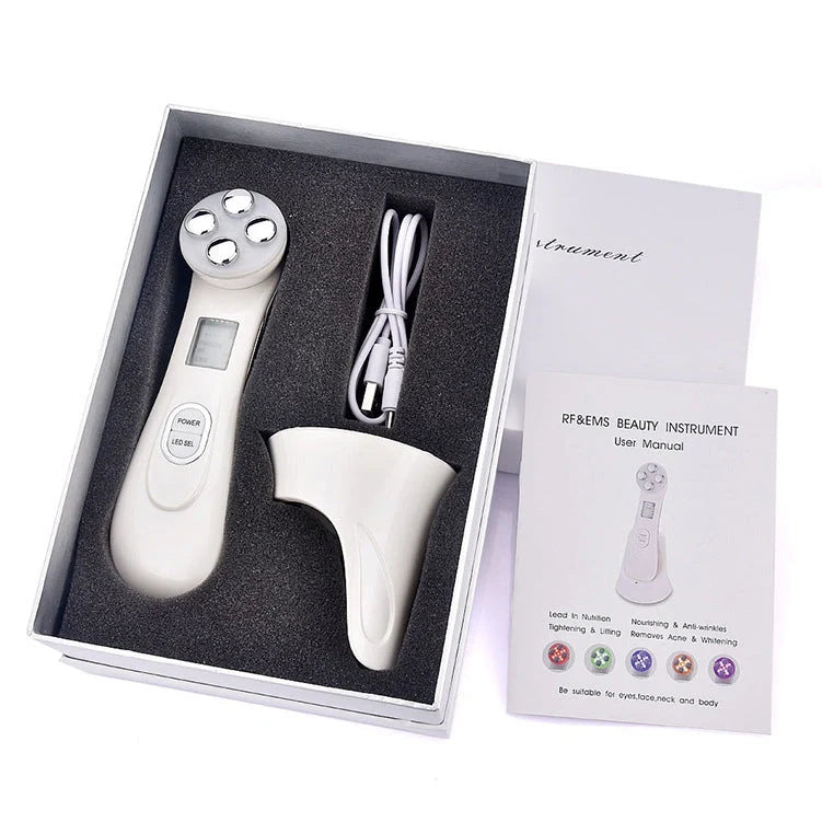 EMS radio frequency beauty instrument for skin rejuvenation, compact design with 10W power