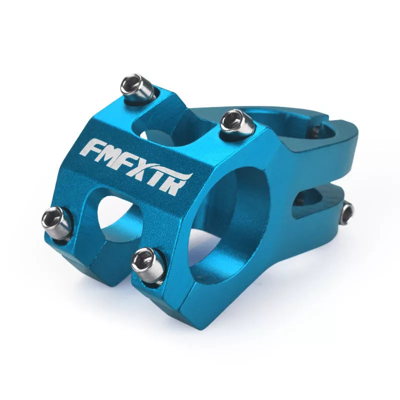 Vibrant bicycle stem tap handle accessories in red, lake blue, gold, black, and silver