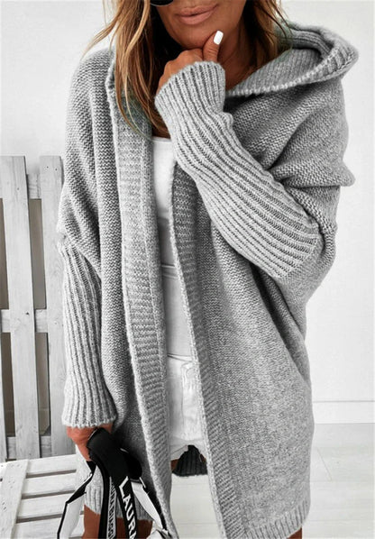 Stylish Bat Sleeve Hooded Cardigan for Women in various colors