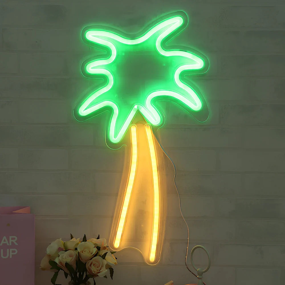 USB-powered LED neon wall lamp in flexible PVC with multiple colour options and design shapes